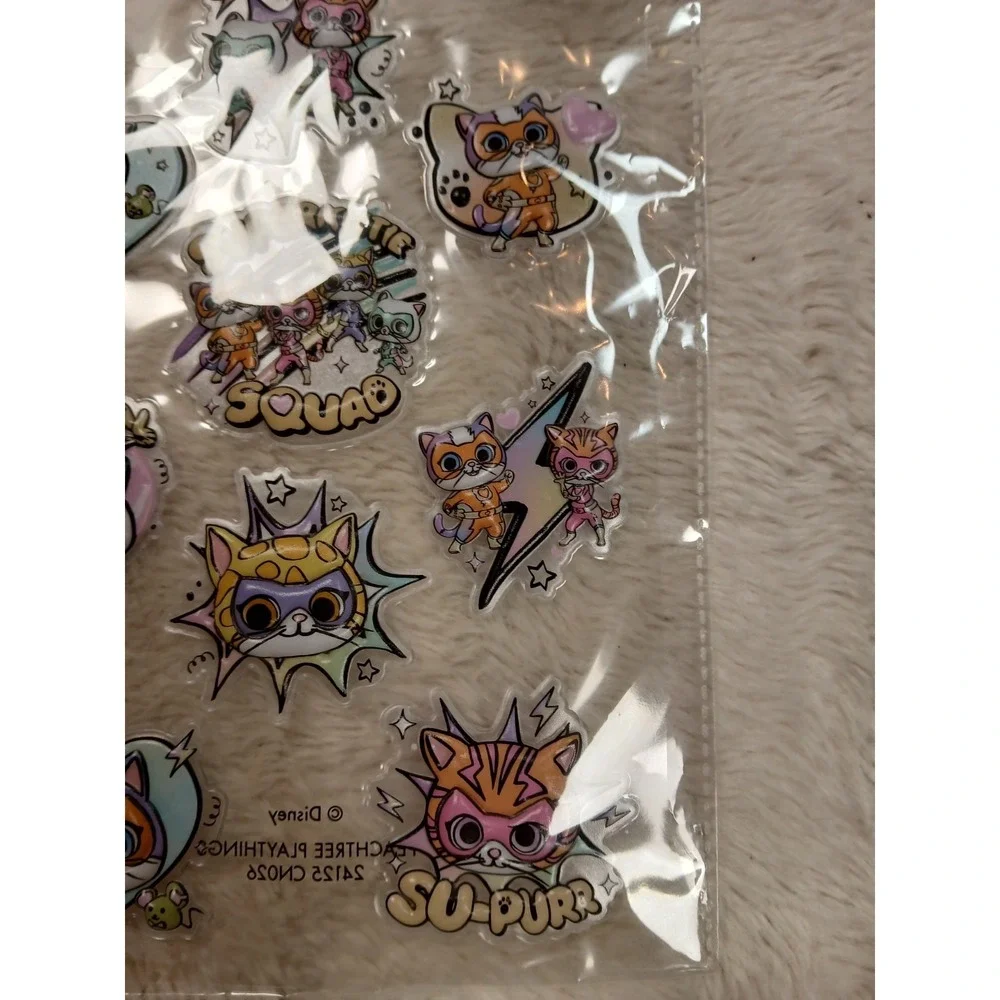Disney Super Kitties 3D Sticker 5‎ Pack Multicolor Lot Rare